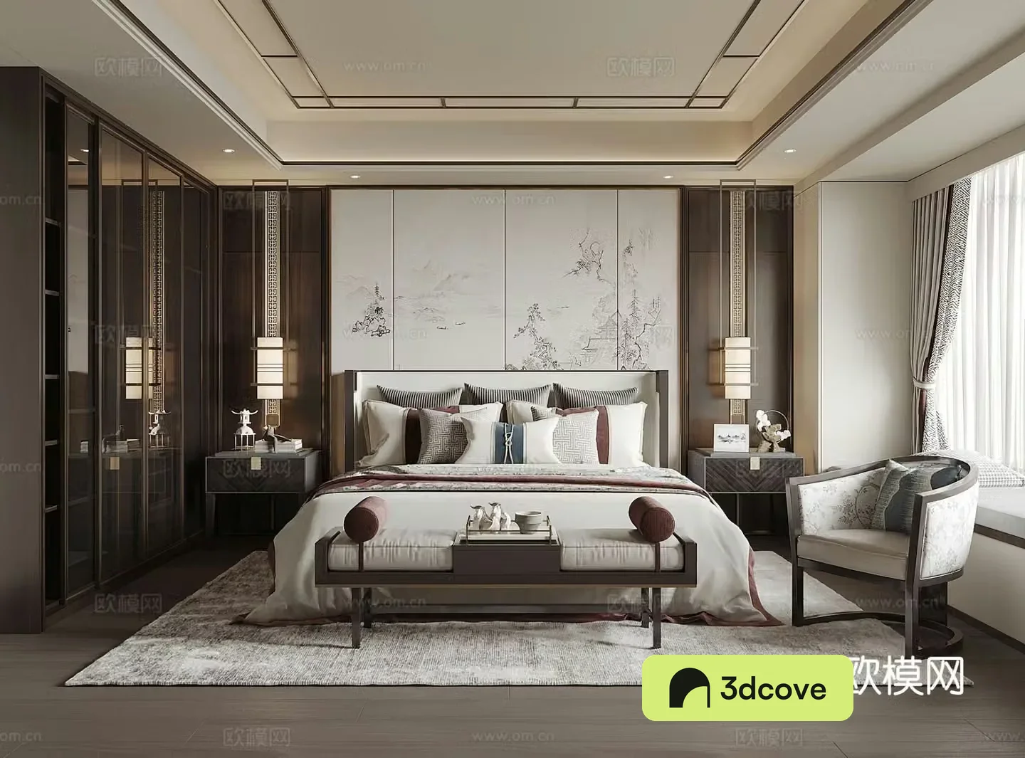 New Chinese style bedroom master bedroom