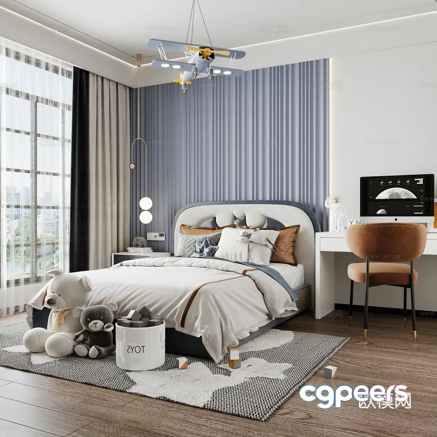Modern children’s room boy’s room 3d model