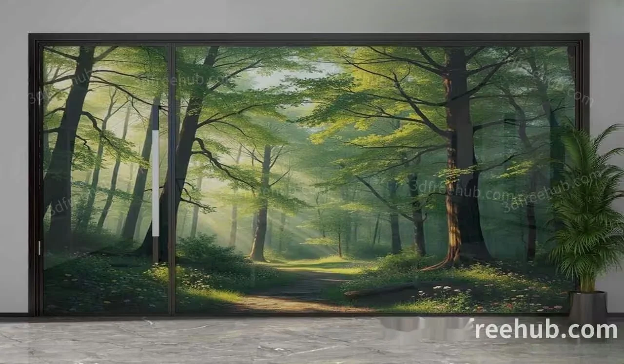 The Main Subject Is A Forest With Trees And A Path 3D Model – 22568 – VRAY Render