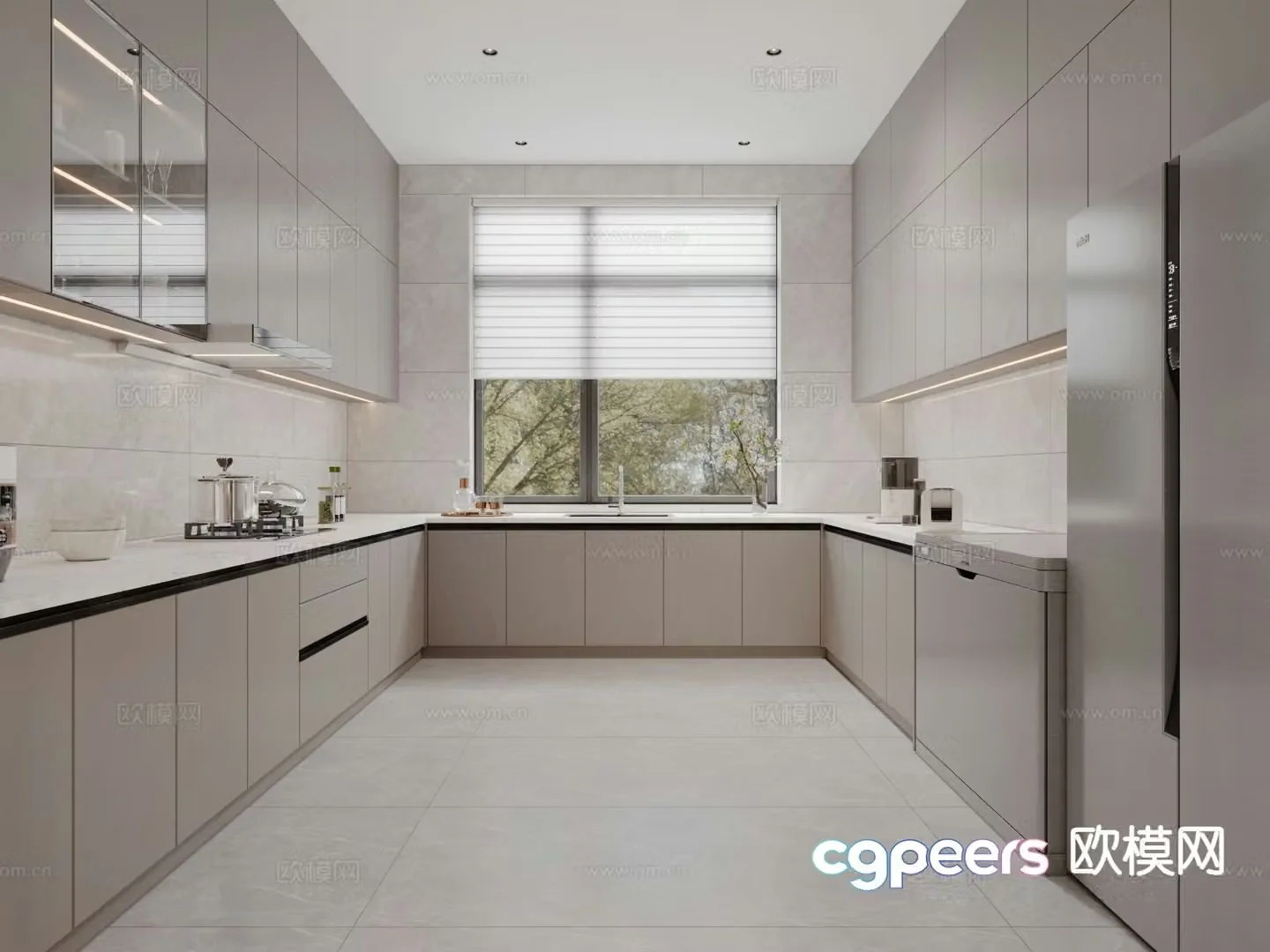 modern kitchen cabinet 3d model