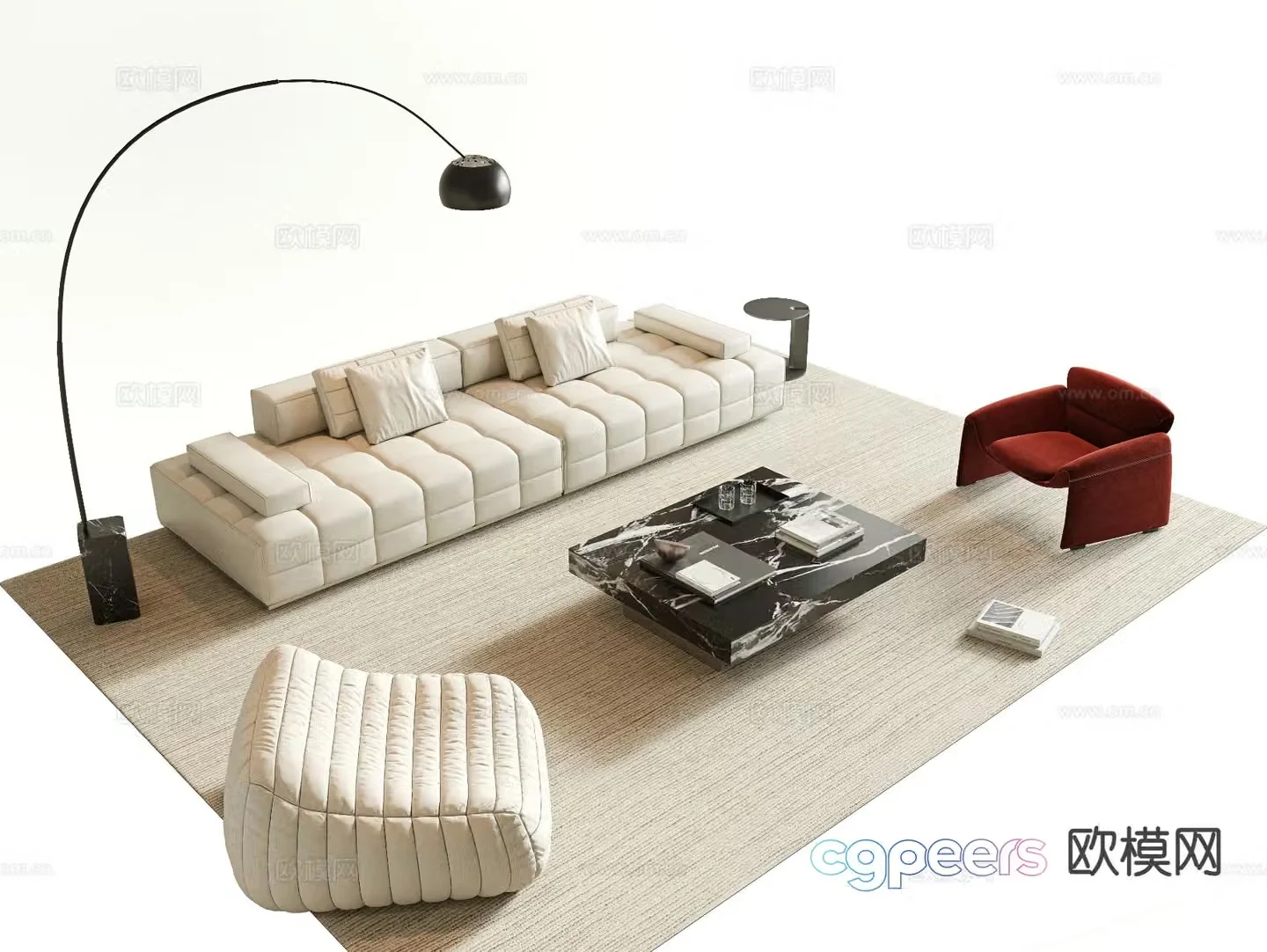 Italian modular sofa Lawrence sofa 3d model