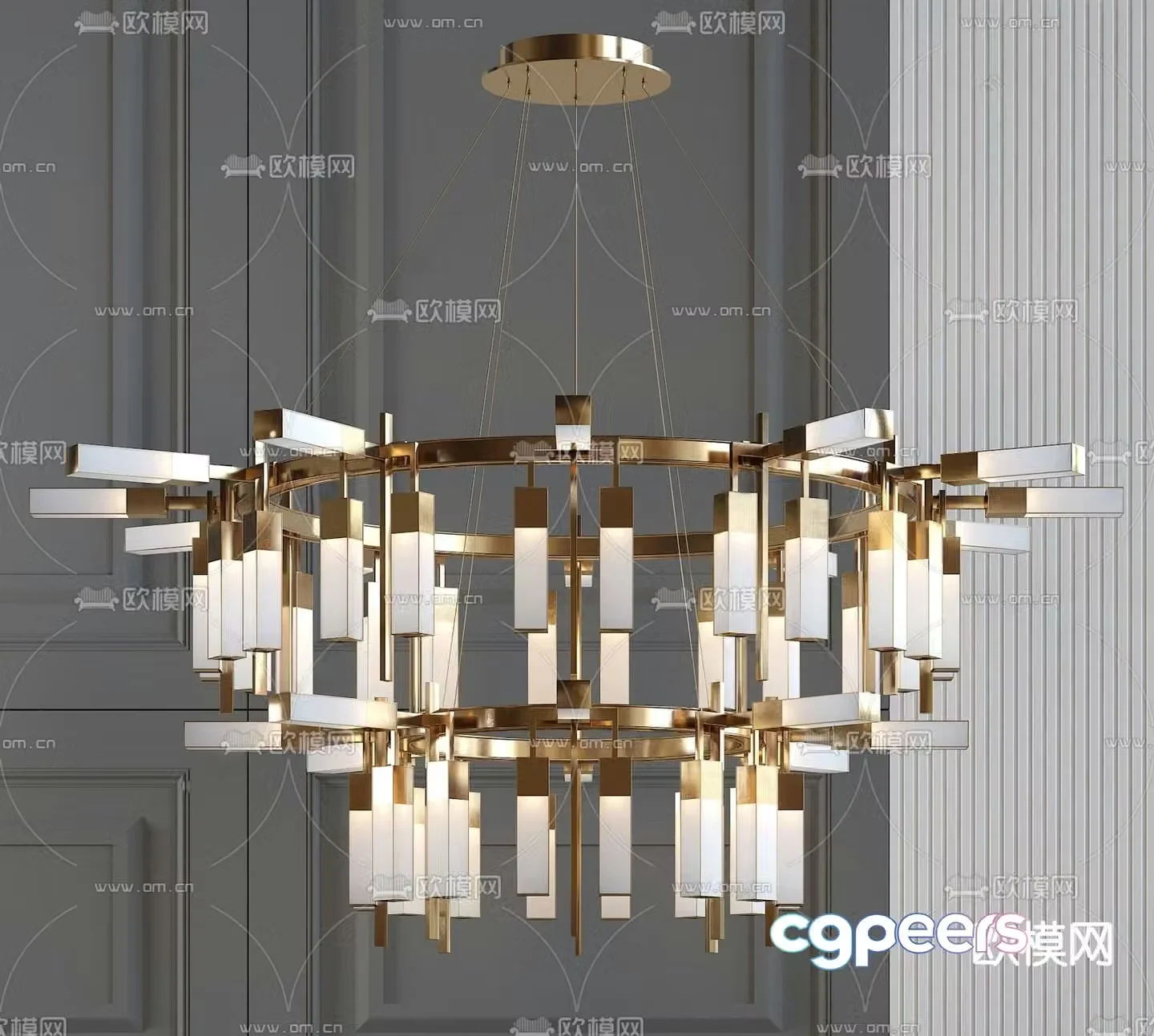 New Chinese style chandelier lobby chandelier 3d model