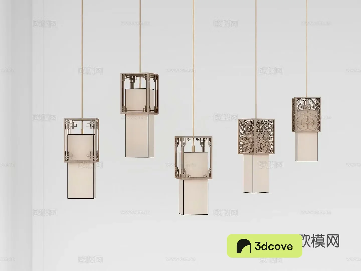 Middle-aged chandeliers New Chinese chandeliers Chinese retro chandeliers Art deco chandeliers Chinese metal chandeliers 3D model