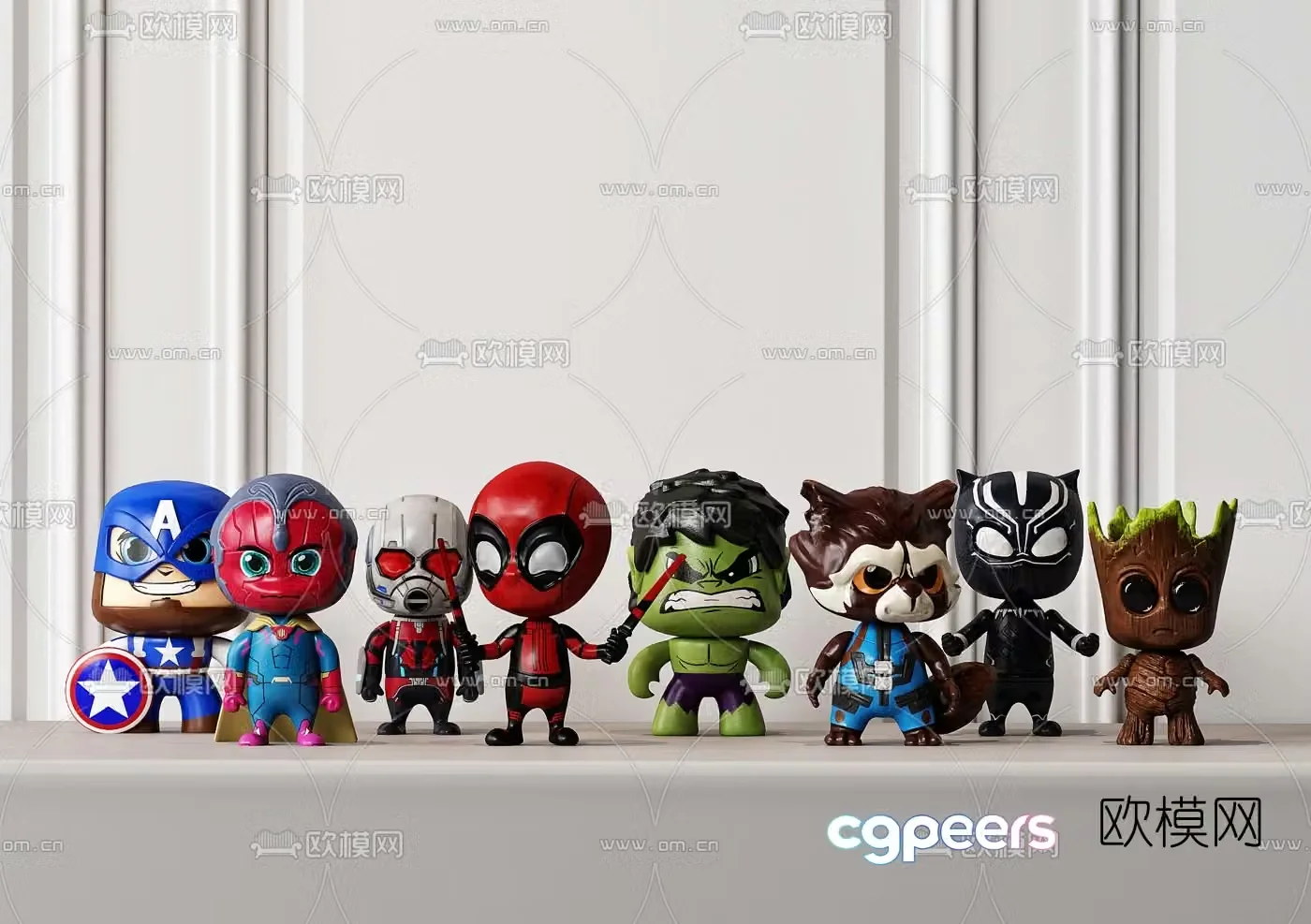 Modern marvel hero toy figure 3d model
