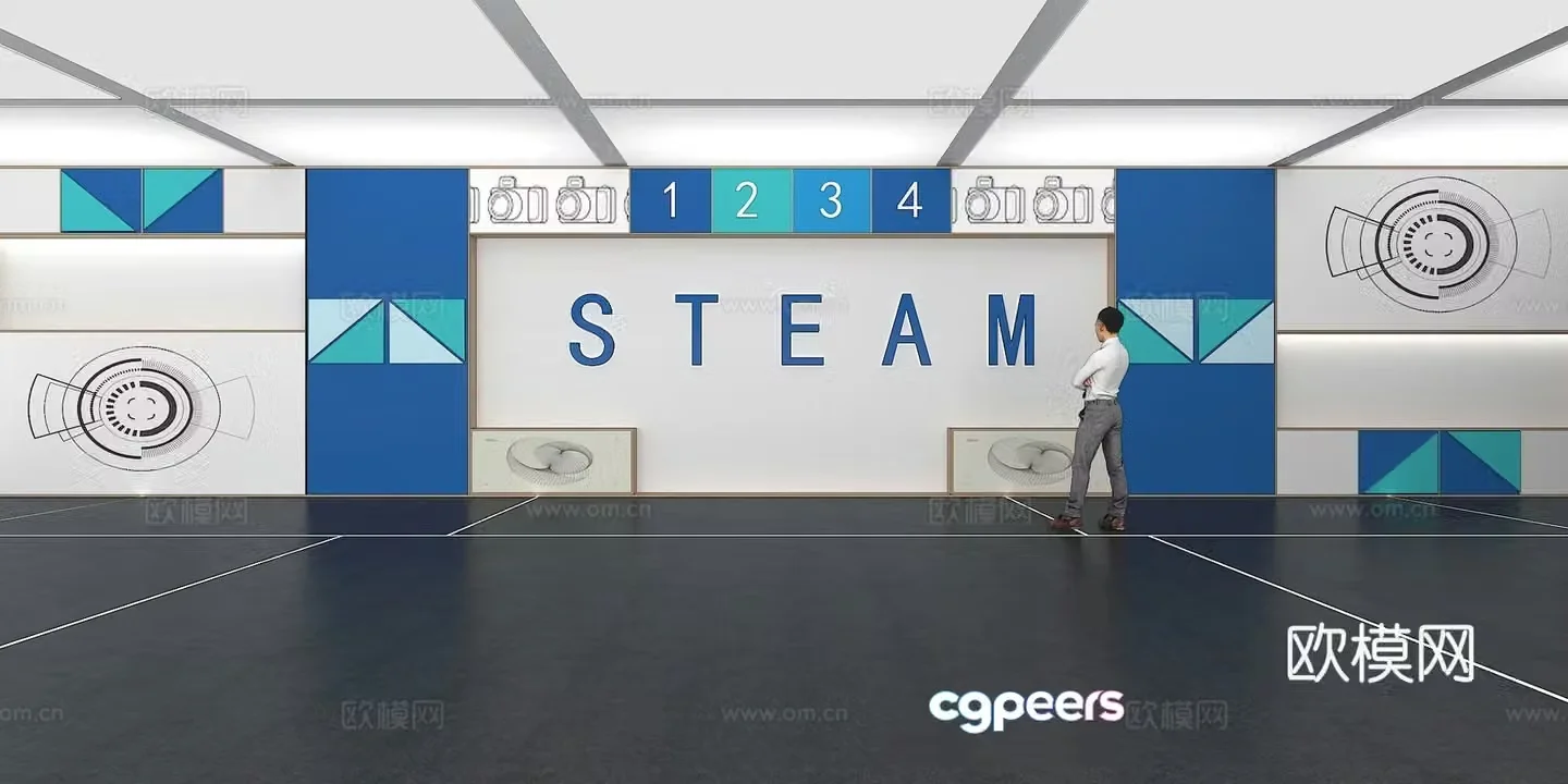 Cultural wall Corporate culture wall Display wall Classroom Exhibition hall Campus culture Corridor 3D model