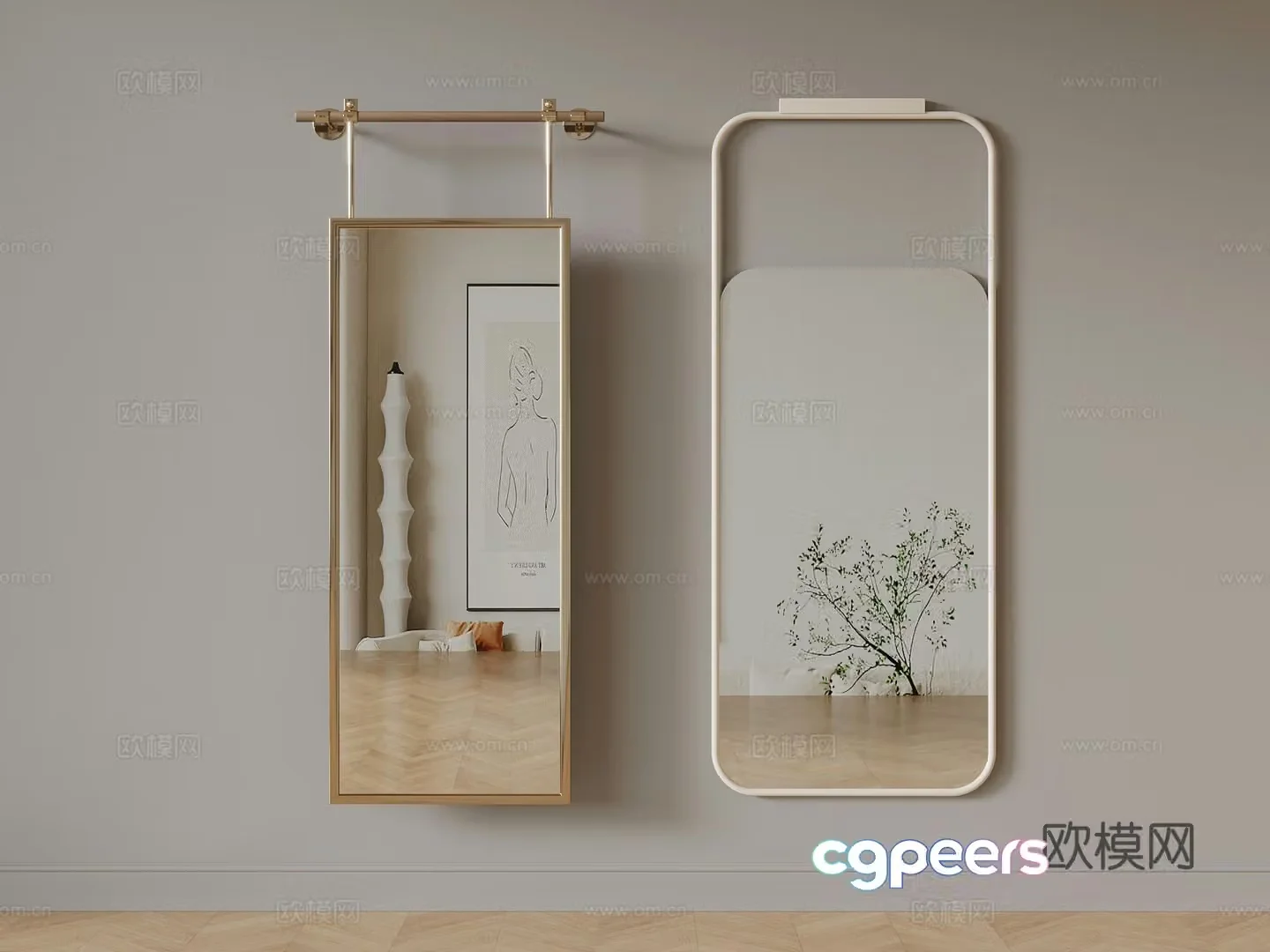 Modern mirror dressing mirror 3d model