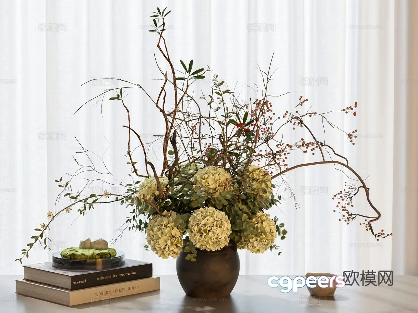 Modern vase Flower Flower Art Book Ornament Ornament Vase Ornament Modern vase Flower Art 3D Model