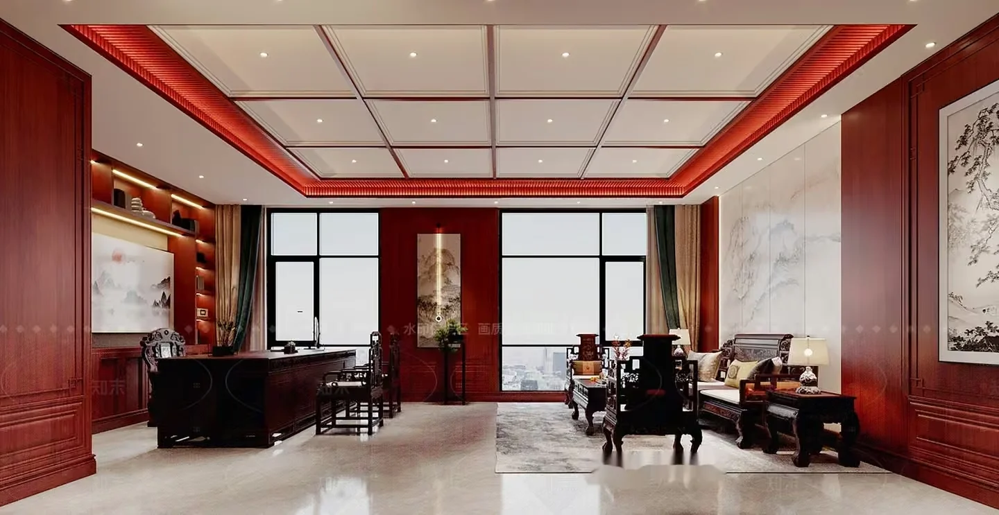 Modern Chinese Office Space 3D Model – 2982 – VRAY Render