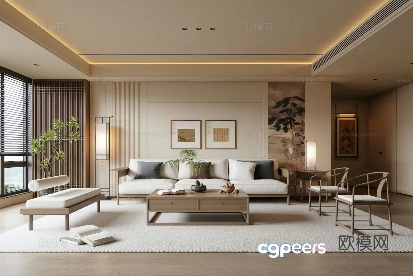 New Chinese Song style living room 3D model