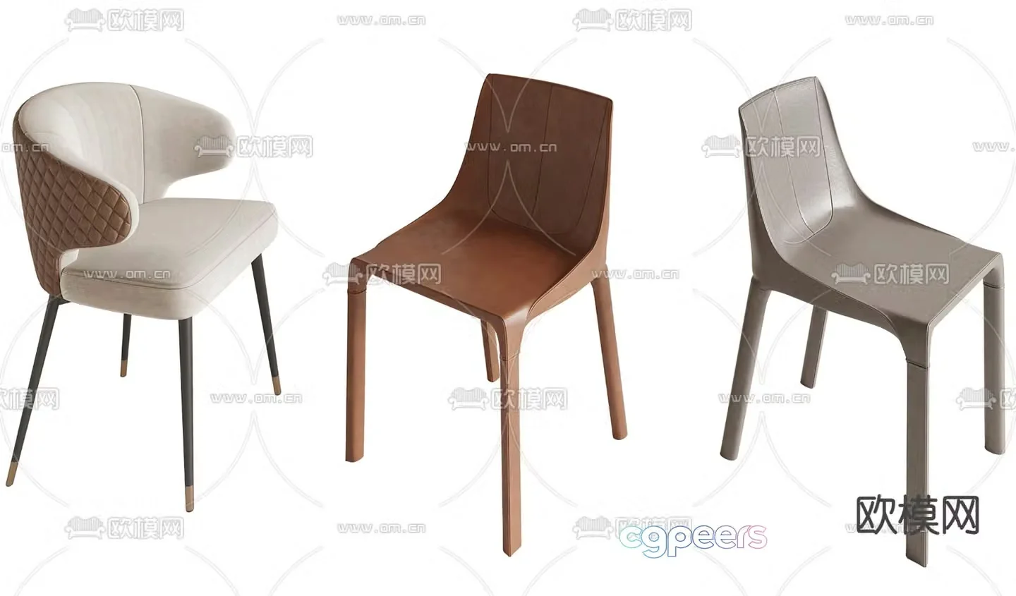 Modern chair dining chair 3d model