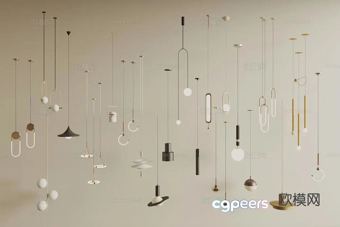Modern small chandelier bedside chandelier 3d model