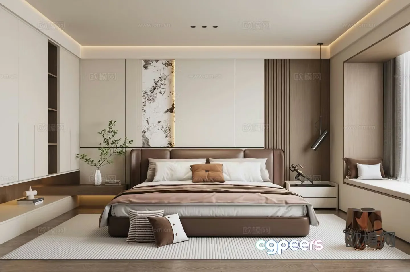 Italian style bedroom master bedroom 3d model