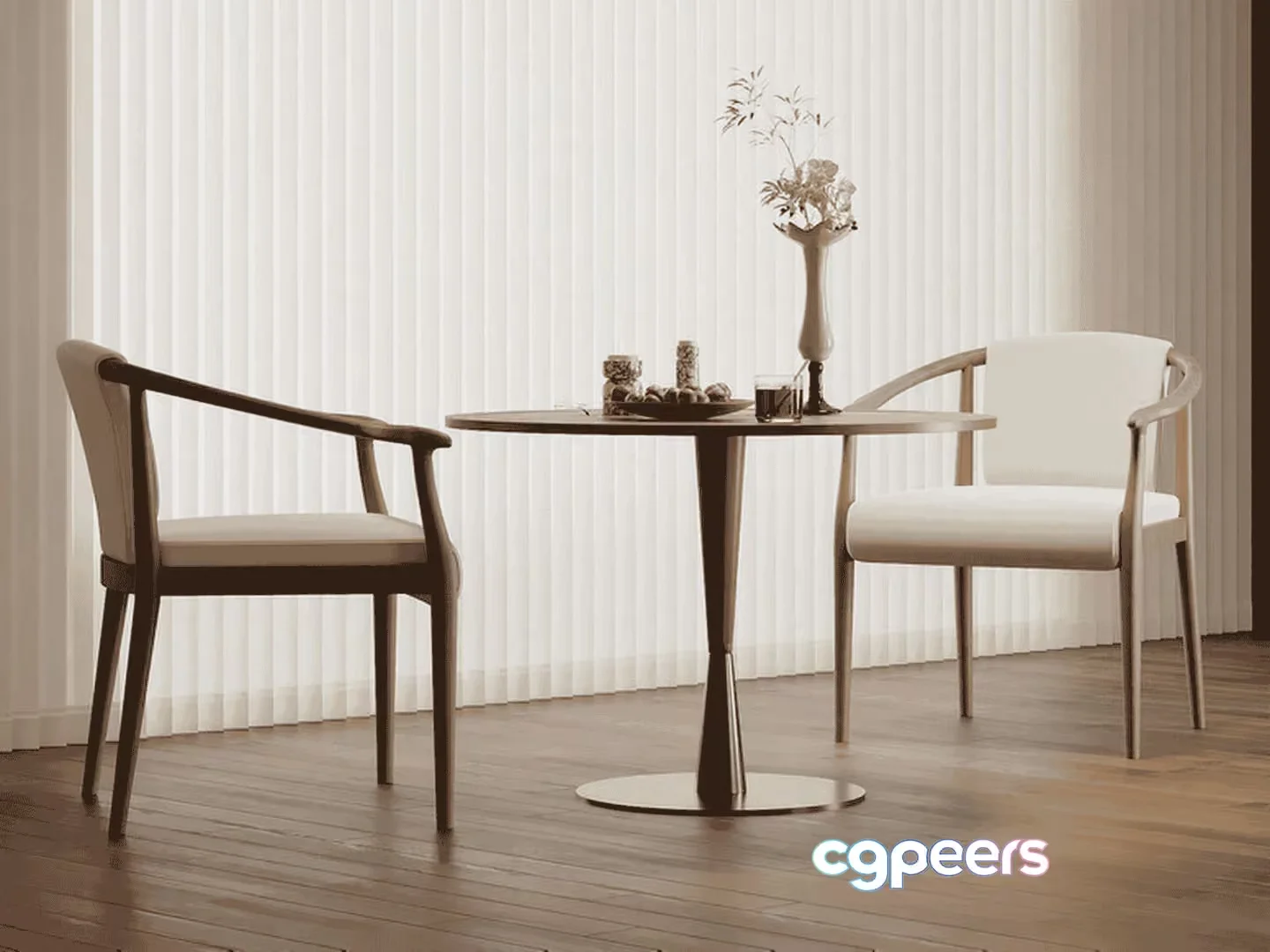 Modern Dining Table 3D Model – 15378 – VRAY Render