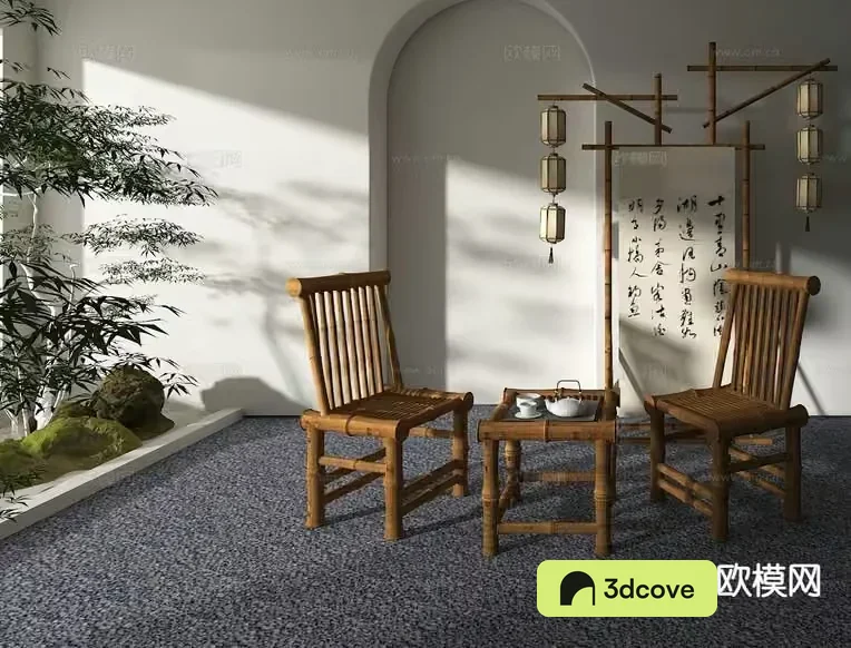 Rustic Bamboo Chairs