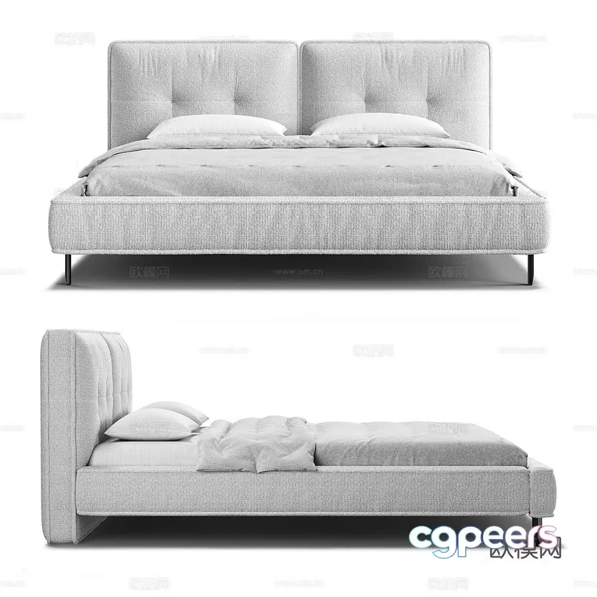 Double bed 3d model