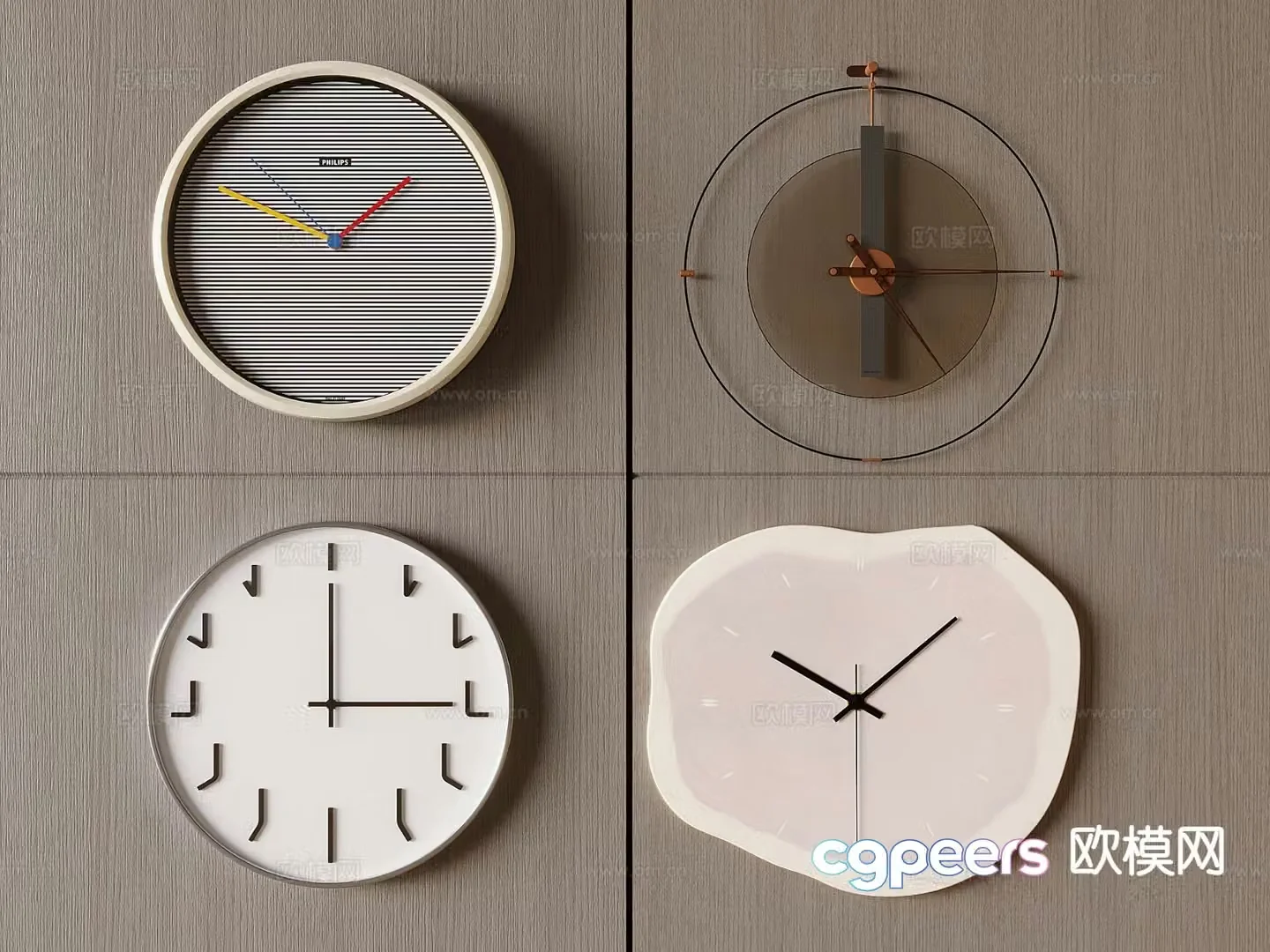 Simple decorative clock wall clock clock 3d model
