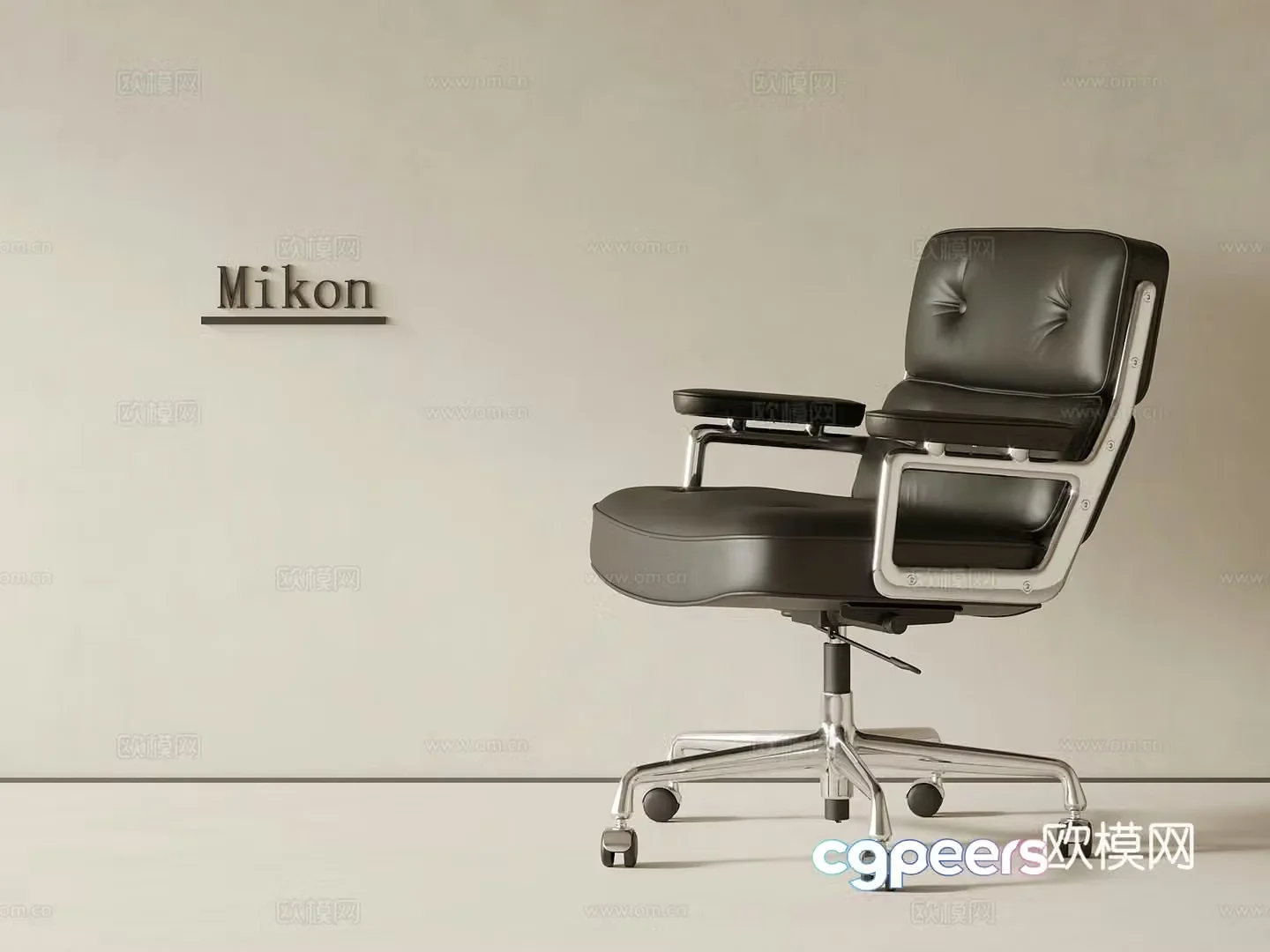 Modern minimalist office chair leather office chair 3d model