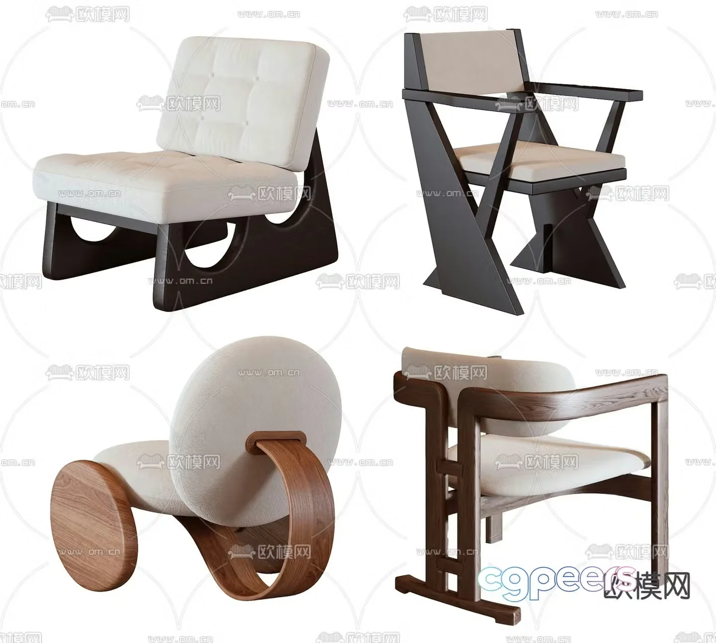 Wabi-sabi sofa chair leisure chair armchair 3d model