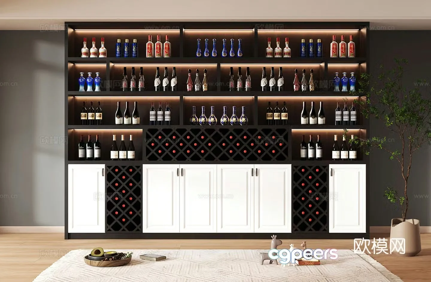 Wine cabinet design Wine cabinet red wine cabinet bar wine cabinet partition wine cabinet 3D model