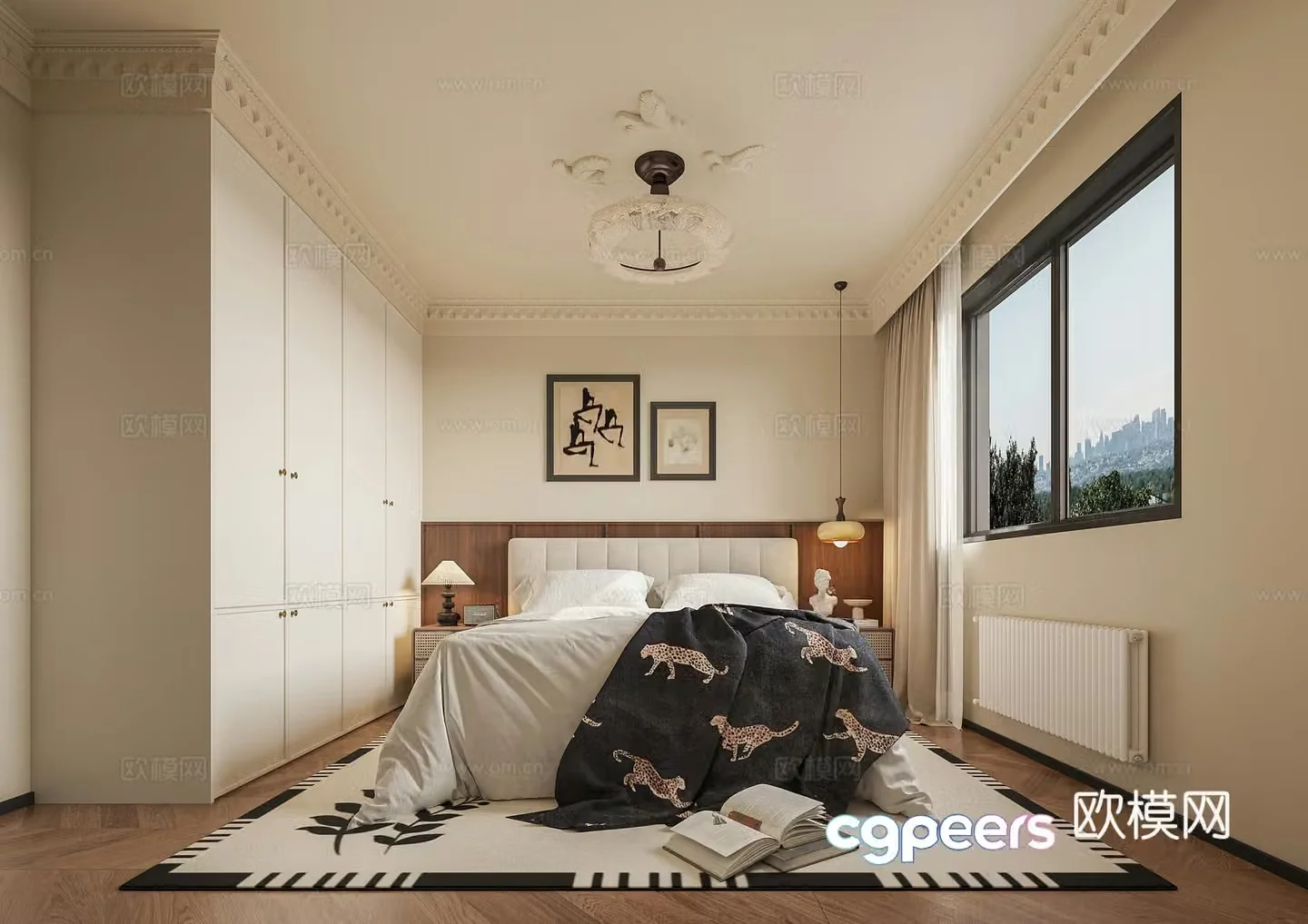 Middle-aged bedroom 3d model