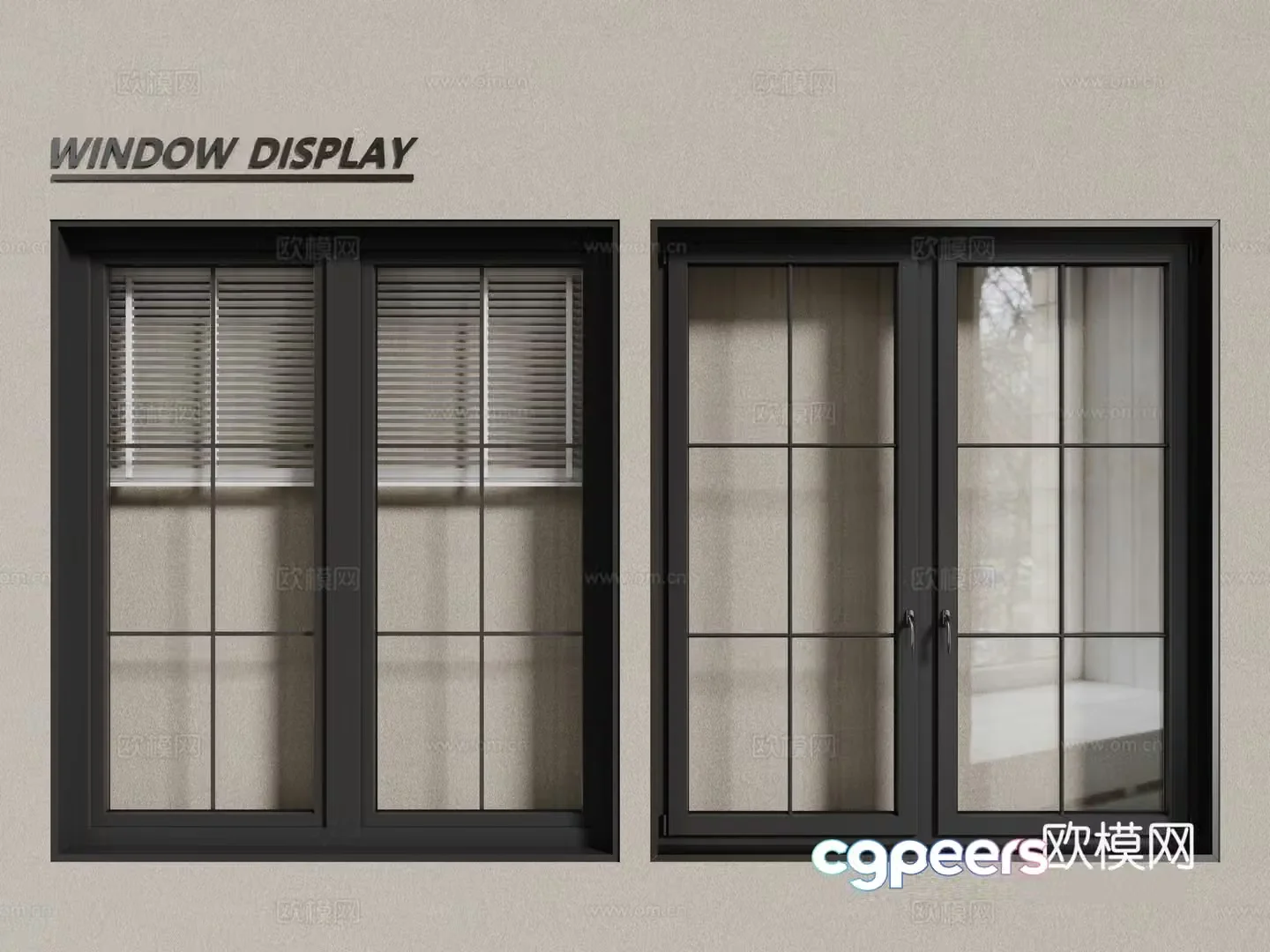 Aluminum alloy windows casement windows floor-to-ceiling windows 3d model