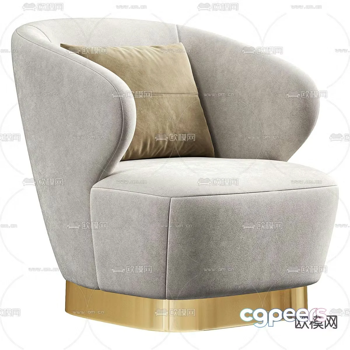 BAKER single sofa casual hair 3d model
