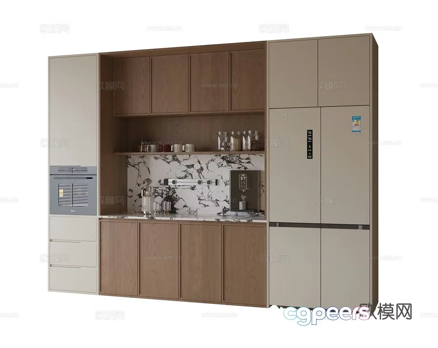 Modern sideboard cabinet cabinet refrigerator cabinet 3d model