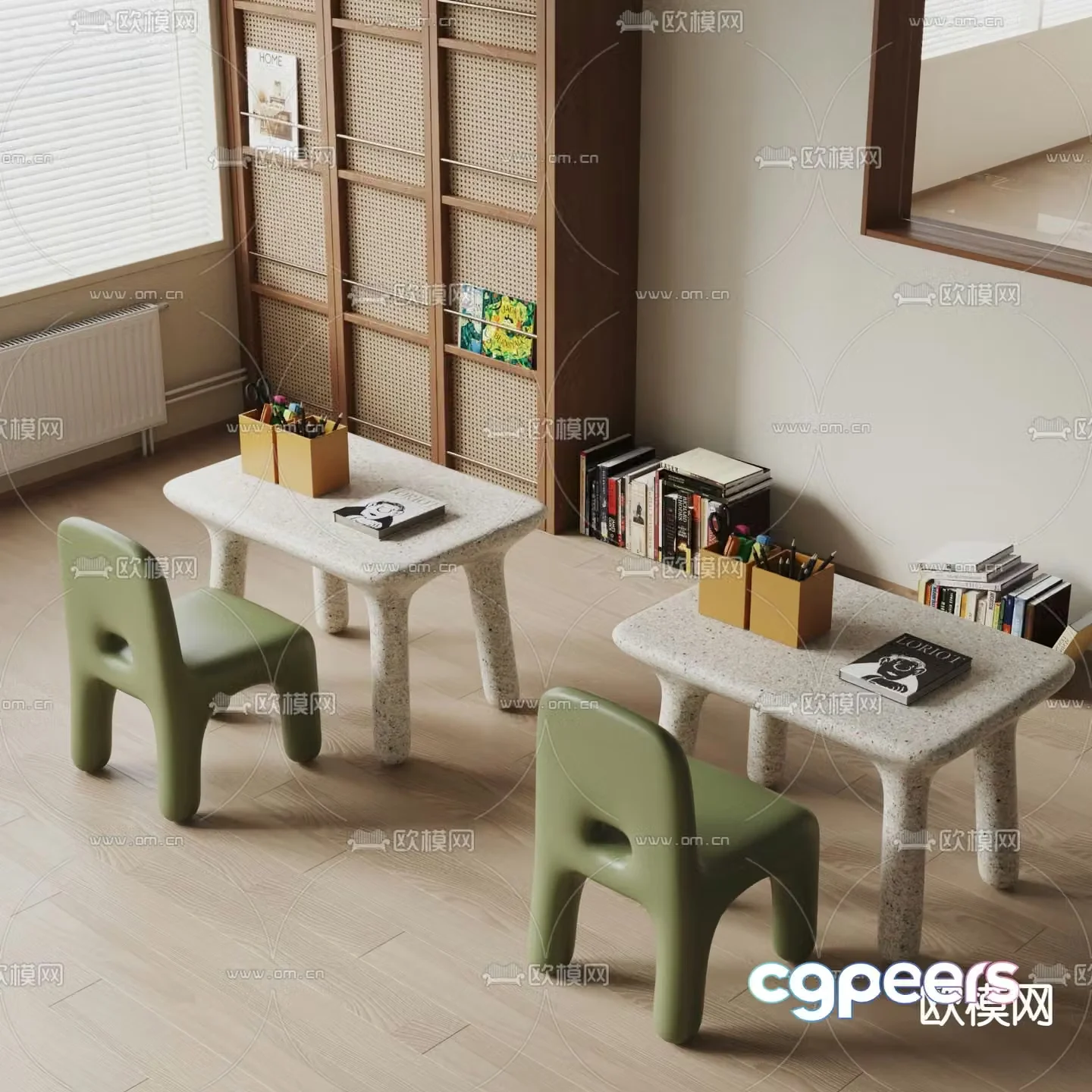 Children’s table and chair 3d model
