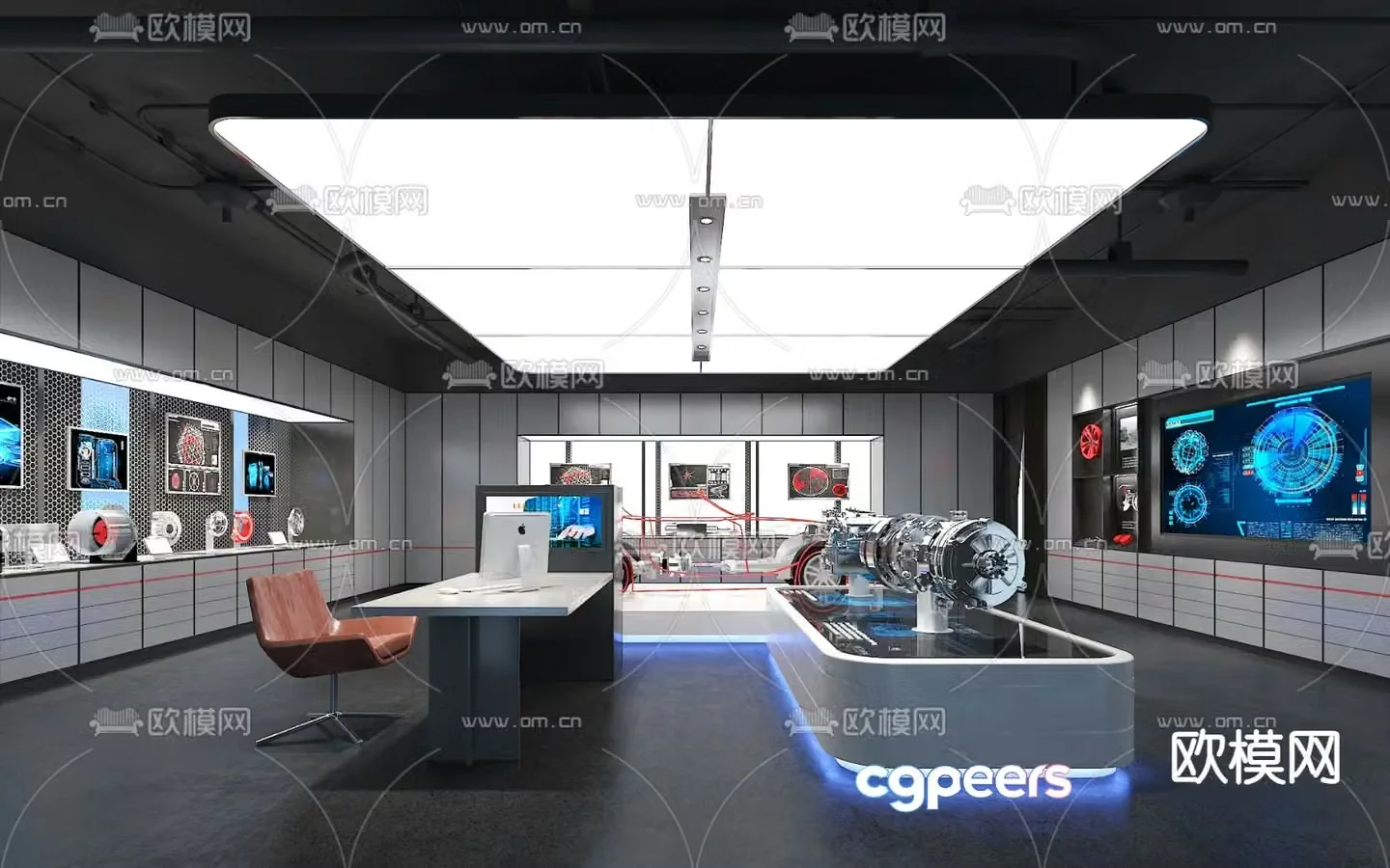 3D model of science and technology product achievement exhibition hall