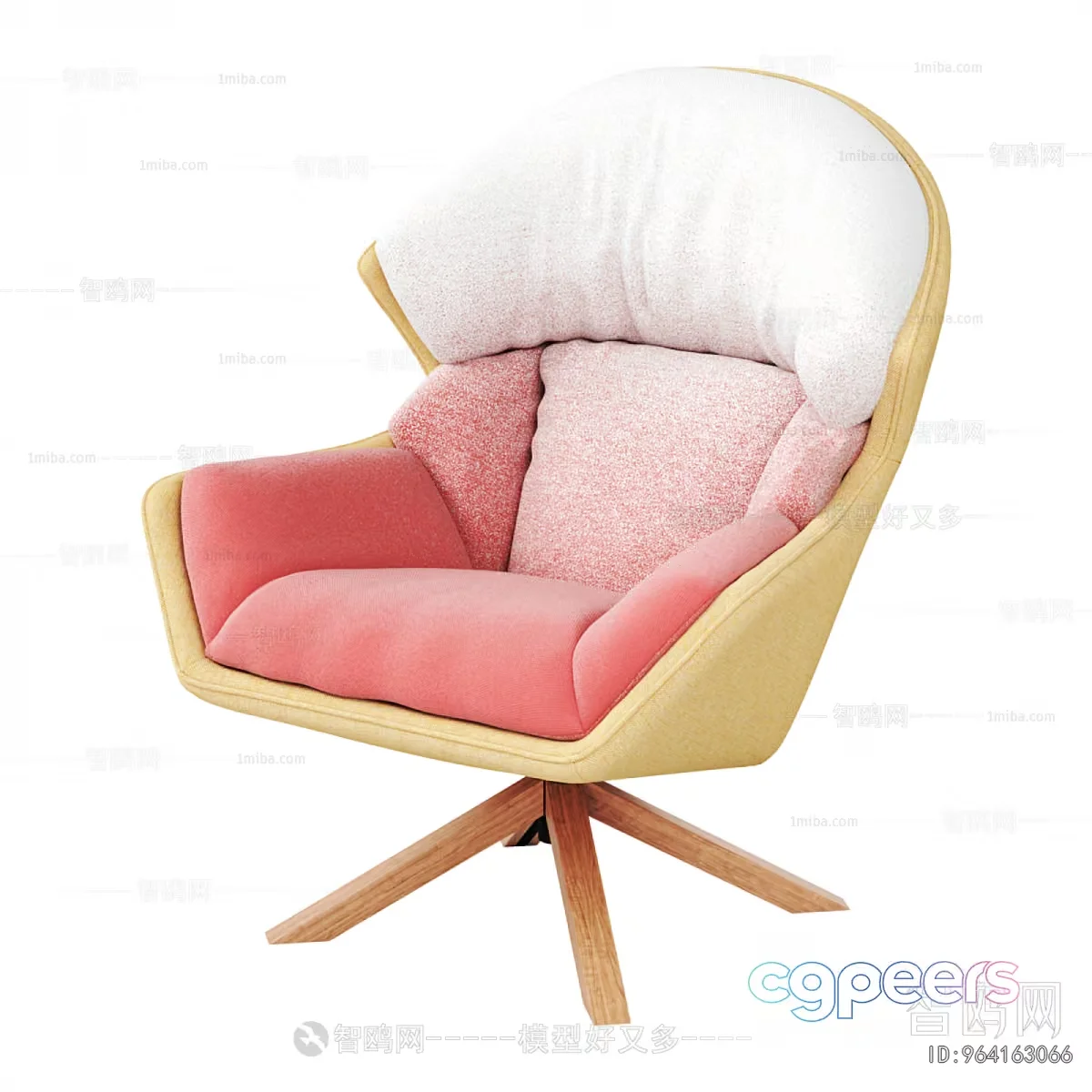 A Pink And White Chair 3D Model – 2237 – VRAY Render