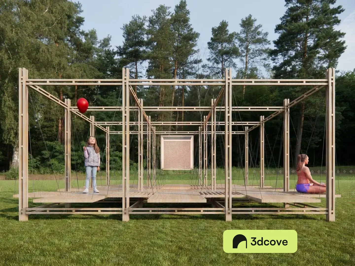 A Wooden Playground Structure