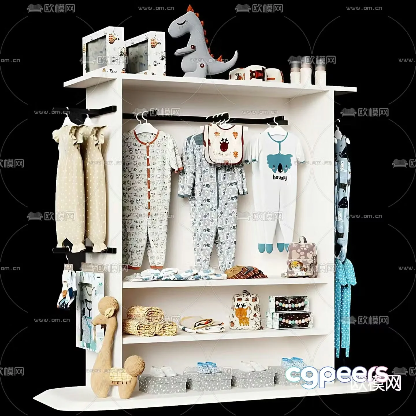 Children’s Cabinet Children’s Clothing Wardrobe 3D Model