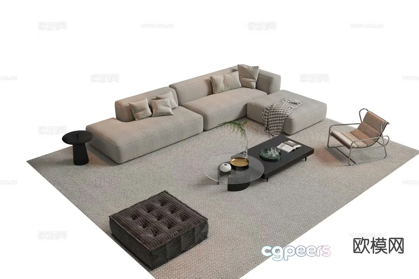 Modern sofa set 3d model