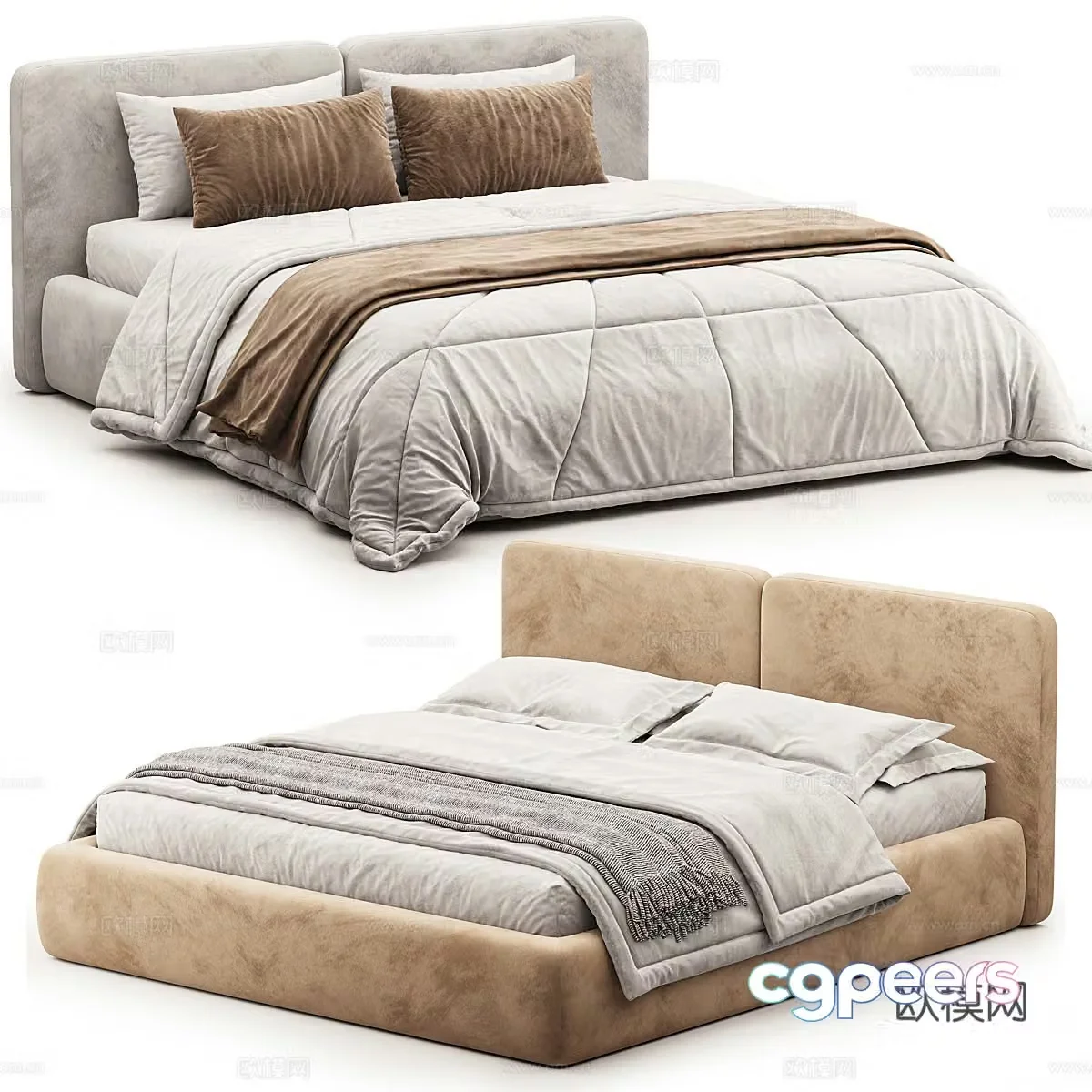 Double bed 3d model