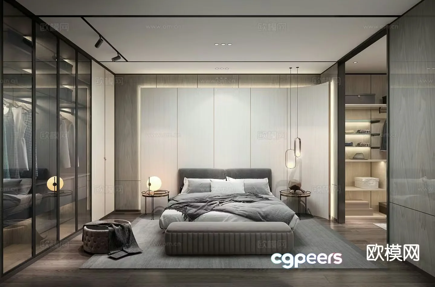 Modern bedroom master bedroom 3d model