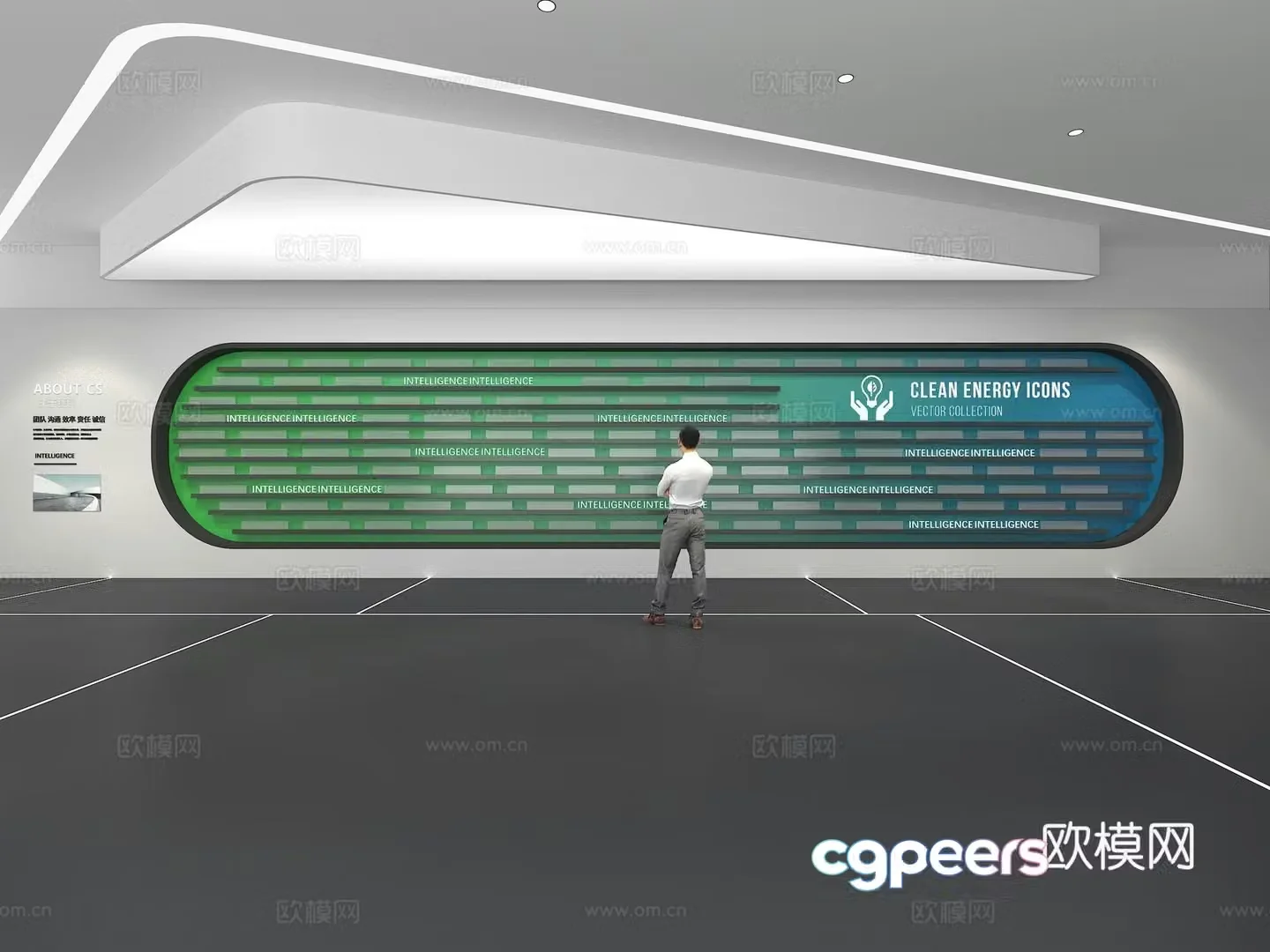 Cultural wall Corporate culture wall Display wall Theme wall Exhibition hall Campus culture Corridor 3D model