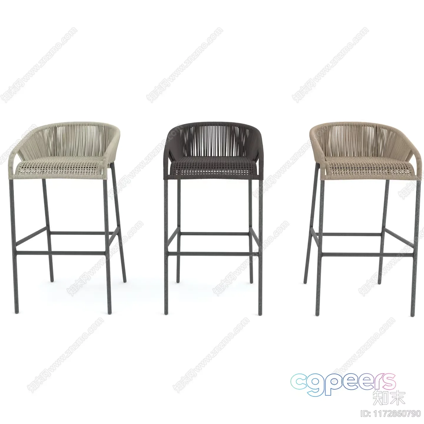 Modern Wicker Barstools 3D Model – 10533 – VRAY Render