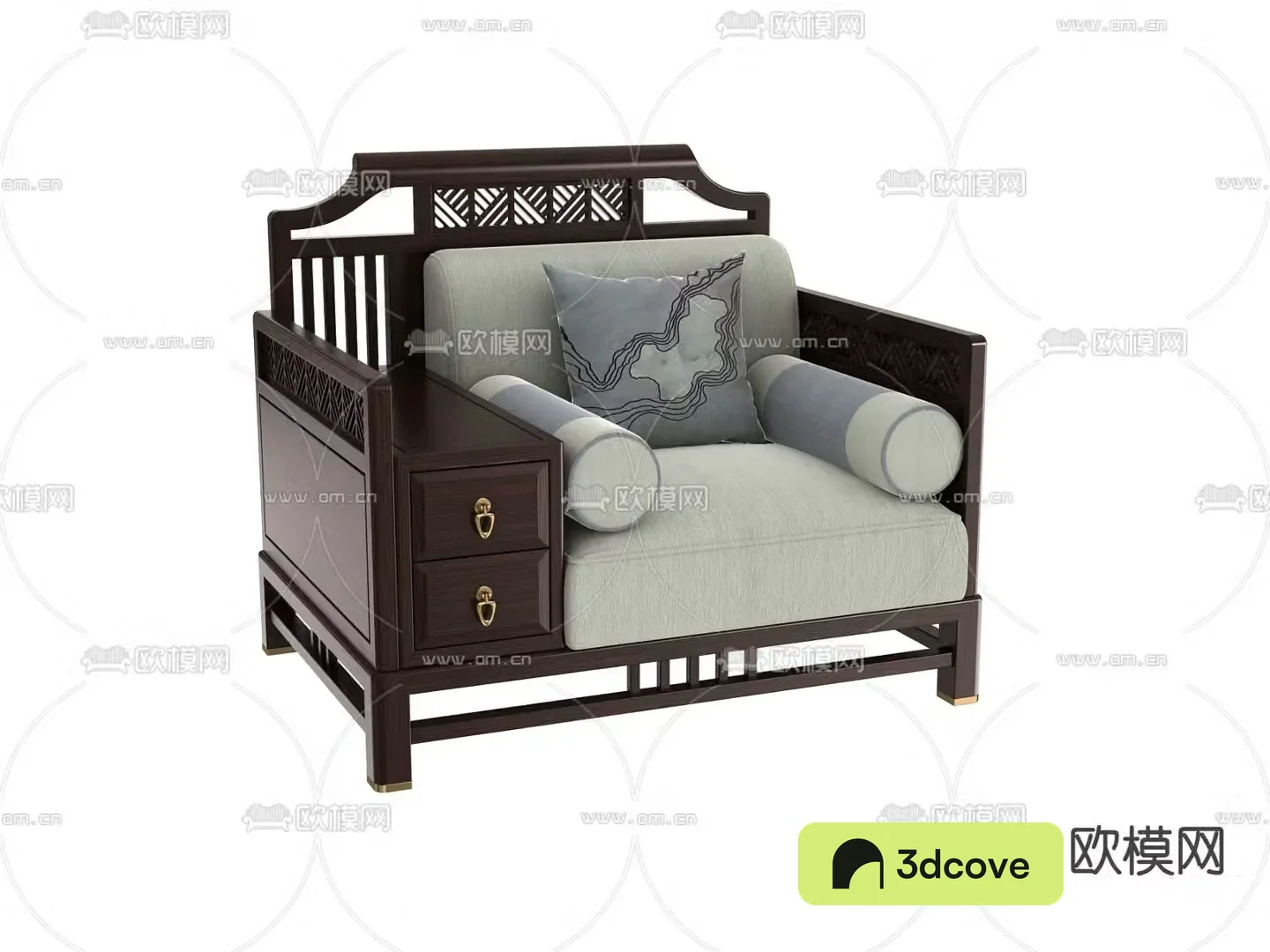 New Chinese style sofa single sofa