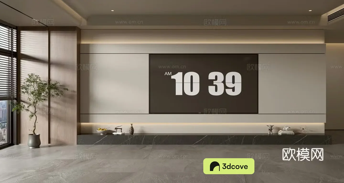 Modern TV background wall