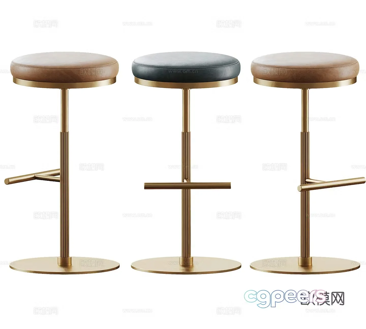 Light luxury bar stool Simple wall lamp Art wall lamp Metal bar stool Wrought Art bar stool Simple bar stool 3D model