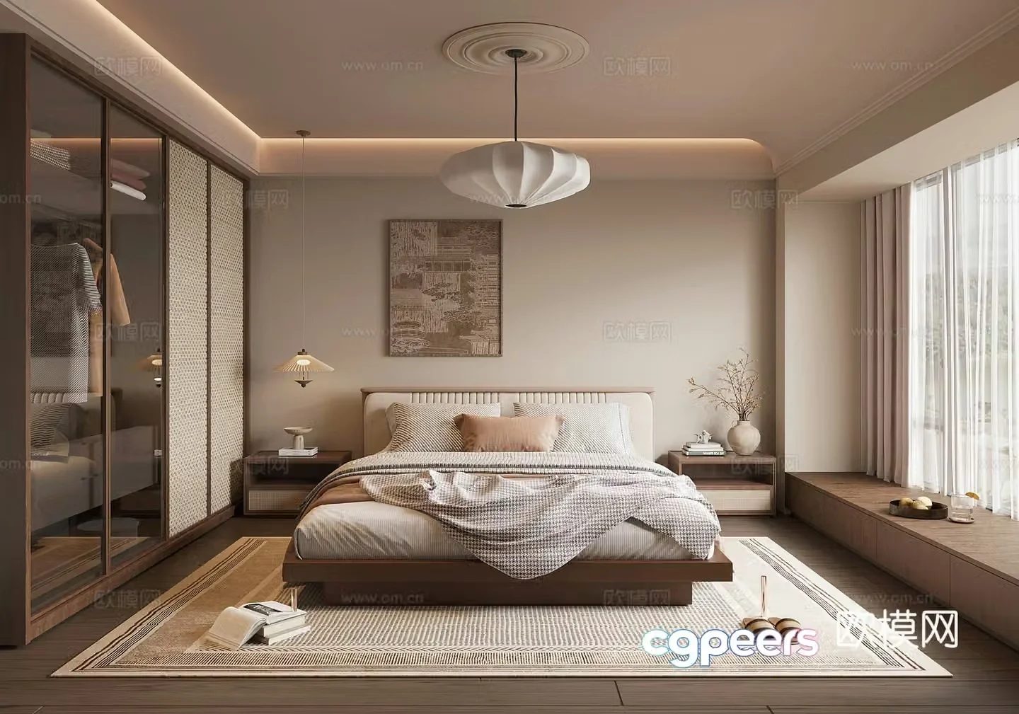 Wasabi Middle Style Bedroom 3D Model