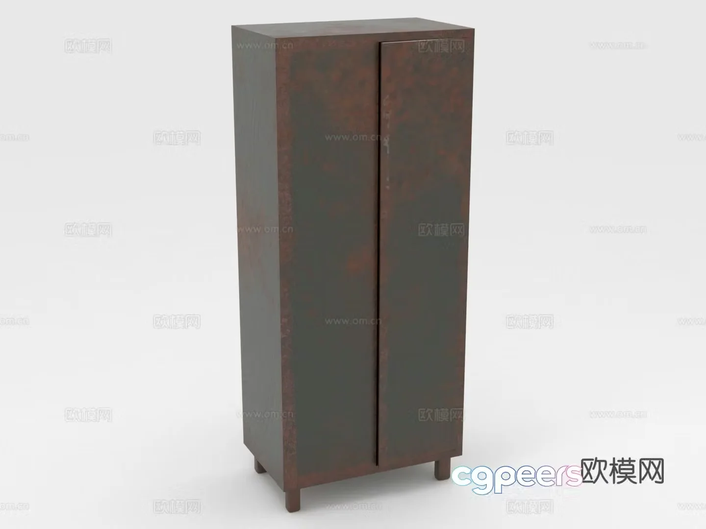 Cabinet Storage Locker Wardrobe Double Door Cabinet 3D Model
