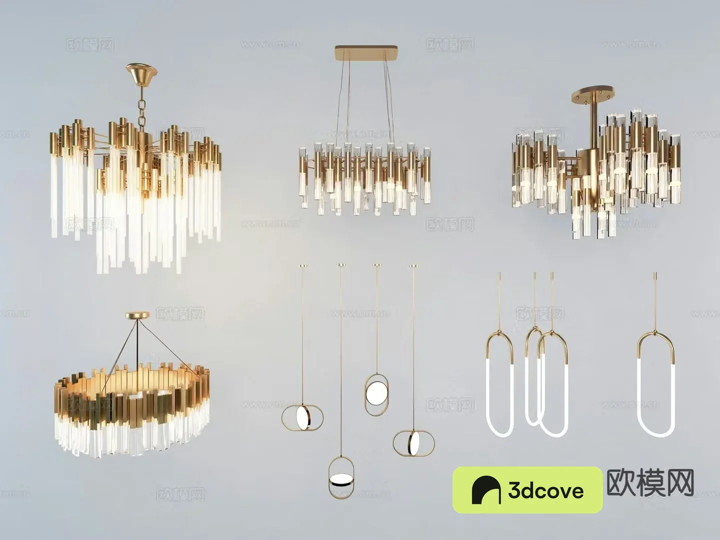 Light luxury chandelier glass lamp crystal lamp metal lamp creative chandelier