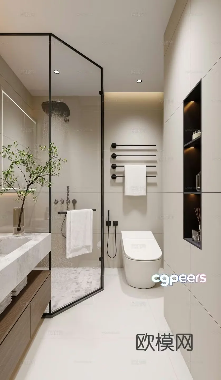Modern bathroom bathroom 3d model