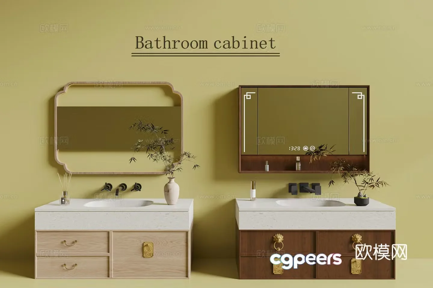 New Chinese style bathroom cabinet 3D model