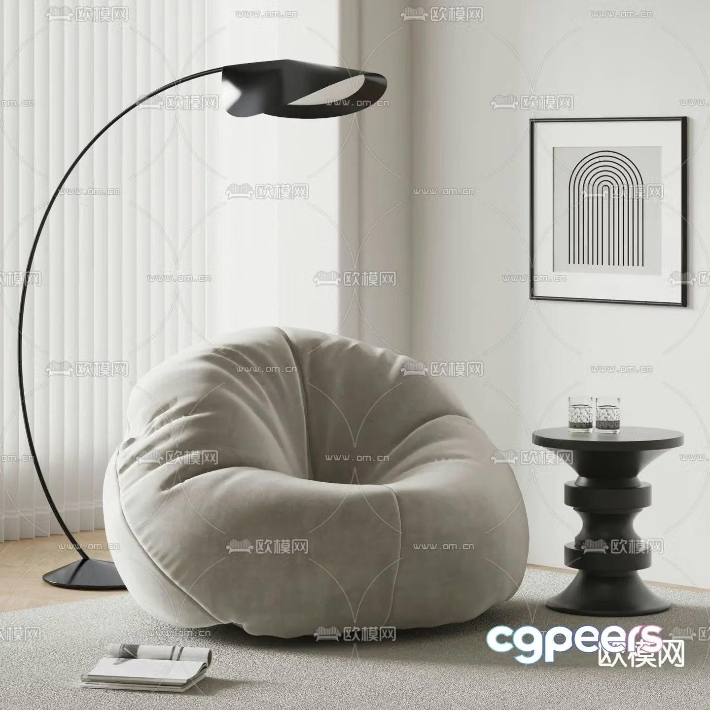 Bean bag sofa 3d model