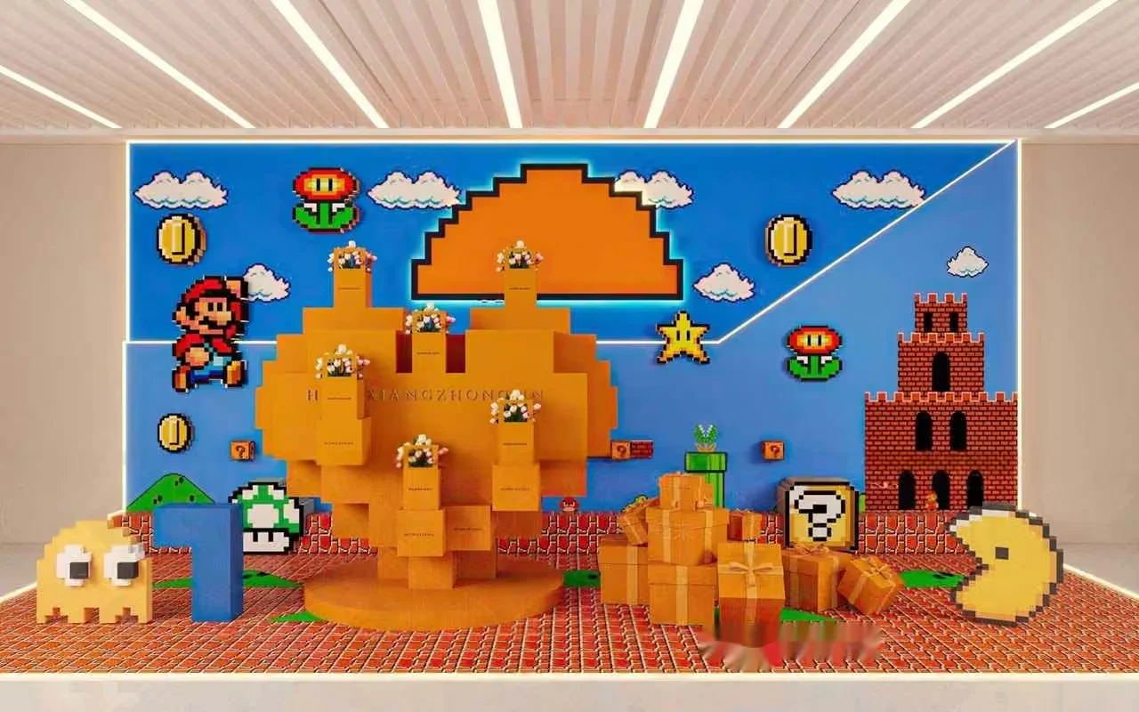 A Colorful Pixelated Display 3D Model – 15487 – VRAY Render