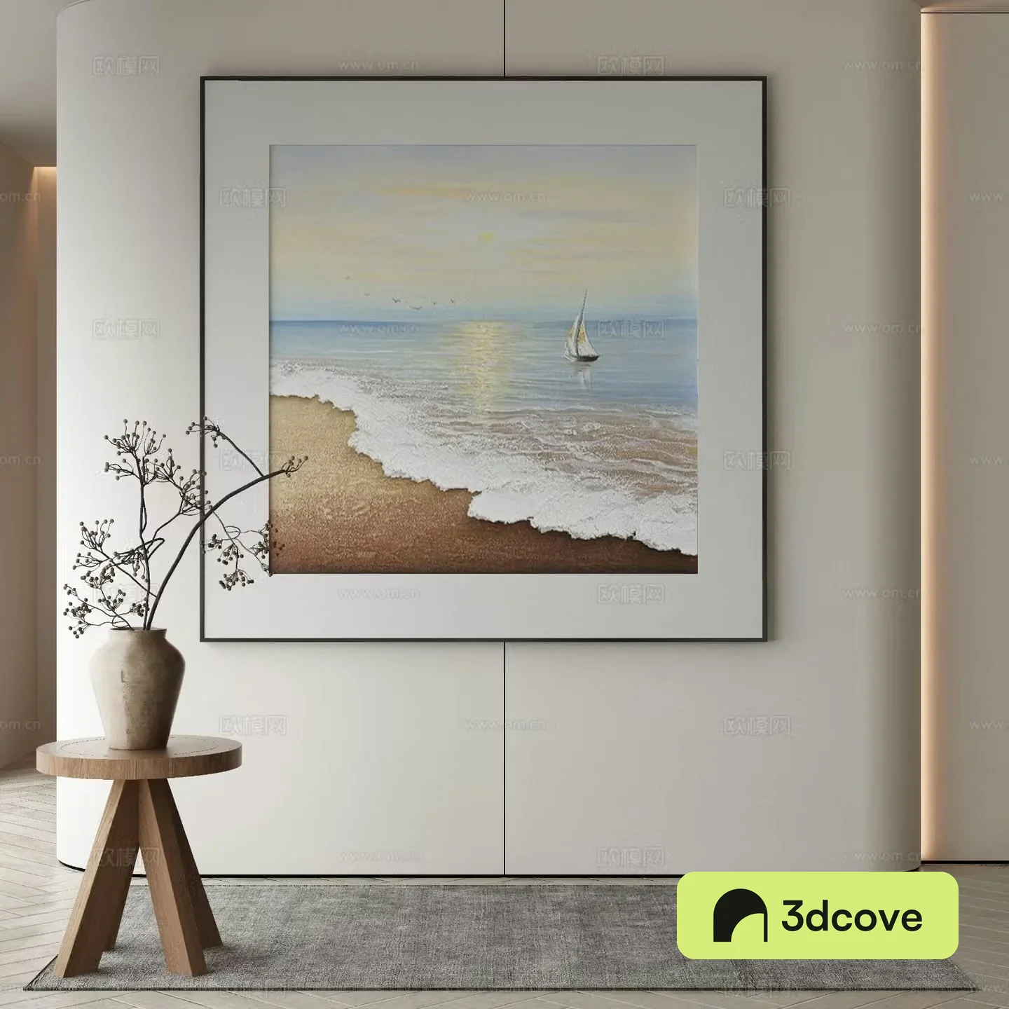 Modern beach painting decorative painting