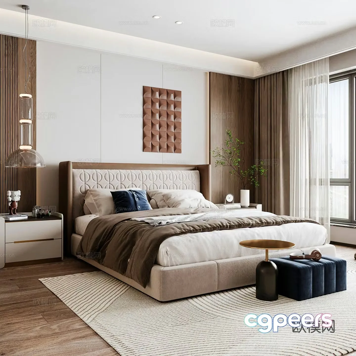 Modern home bedroom Modern bedroom Italian bedroom Simple bedroom Italian bed 3d model