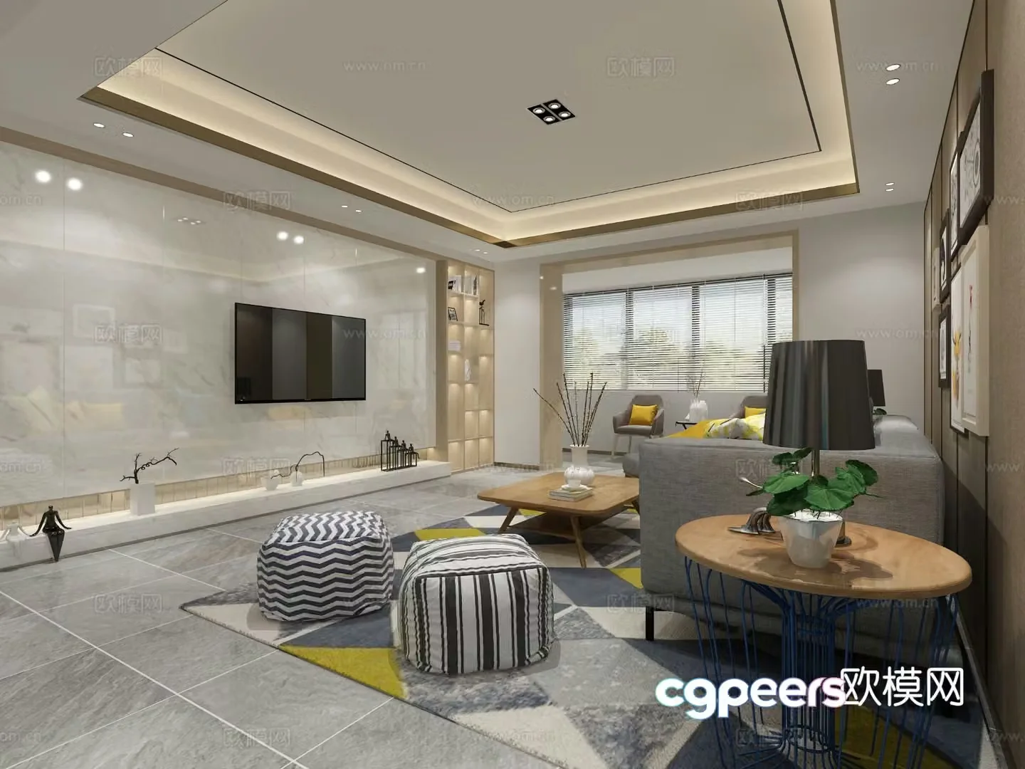 Modern living room 3d model